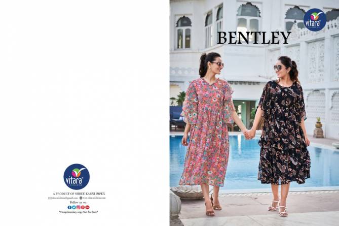 vitara Bentley Fancy Party Wear Georgette tunic print Designer Kurti Collection